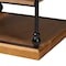 Baxton Studio End Table, 28.1 W, 28.1 L, 25 H, Metal "Iron", MDF, Oak Brown/Black 223-12010-ZORO - alternate 3